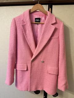 ZARA ピンク ダブルブレストジャケットのサムネイル