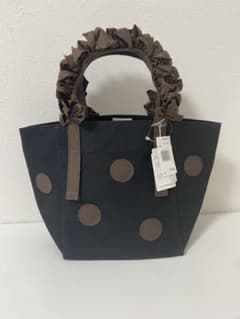 新品未使用タグ付き✨LUDLOW フリル付き ドットデザイントートバッグSサイズ 新品未使用タグ付き✨LUDLOW フリル付き ドットデザイントートバッグS