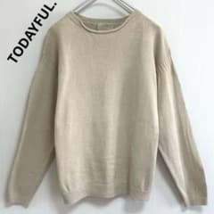 【TODAYFUL】リネン混ニットプルオーバー ベージュ 麻混のサムネイル