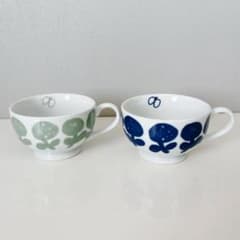 新品】ミナペルホネン パスザバトン モーニングカップ 高台 グリーン