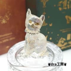 白猫 水晶 金箔 置物 レジン オルゴナイト 猫 ねこ 天然石 安売り