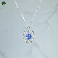 33-28】サファイア ダイヤモンド ネックレス S0.82/D0.08ct