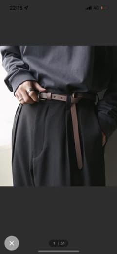 【WYM LIDNM】OILED LEATHER NARROW BELTベルトのサムネイル