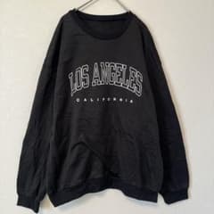 ✨スウェット クルーネック 長袖 カレッジプリント L 黒 タウンユース