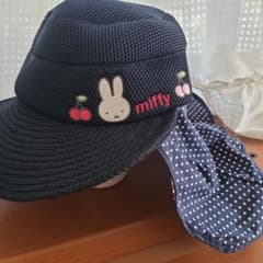 ミッフィー刺繍 メッシュ日除け帽子保育士のサムネイル