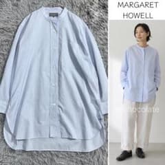 美品》マーガレットハウエル 2025年 リネン混バンドカラーシャツ