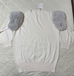 GRL ファースリーブニット tu1285 アイボリー Fのサムネイル
