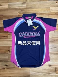 【新品未使用】PANTANAL サッカーシャツ Mサイズ ネイビー/ピンクのサムネイル