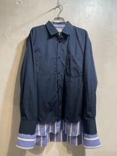 美品 VETEMENTS 18SS ストライプ レイヤードシャツ ヴェトモン - メルカリ