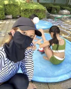新品未使用】しーちゃん 遮光マスク ブラック UVカット フェイスカバー
