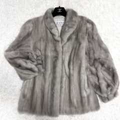 美品】サガミンク サファイアミンク 毛皮 ファーコート 銀サガ グレー