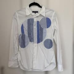 コムデギャルソンオム 15SS サークルパッチワーク シャツ XS 白 コムデギャルソンオム 15SS サークルパッチワーク シャツ XS 白 - メルカリ