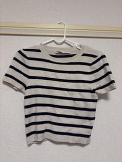 ZARA ボーダー 半袖ニット Mサイズ