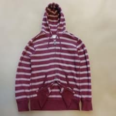 00s OLD UNIQLO ボーダー ダブルジップパーカー短丈Y2K Lサイズ