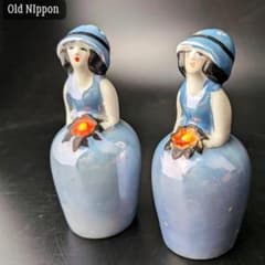 日本製 ヴィンテージ 女性人形 ソルト＆ペッパー 2点セット 陶器