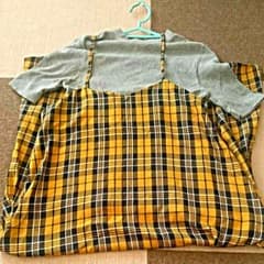 山吹色チェックワンピースのサムネイル