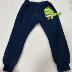 恐竜プリントアップリケ　スエットパンツ　95のサムネイル
