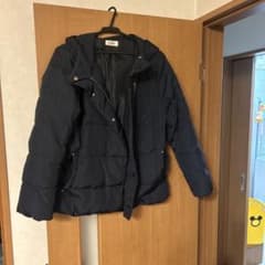 レディース 中綿ジャケット ネイビー フード付きのサムネイル