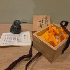✨希少✨鋳金現代工芸作家 表勝一作 銅製翠鳥珍品水滴 共箱・作歴 ✨希少✨鋳金現代工芸作家 表勝一作 銅製翠鳥珍品水滴 共箱・作歴