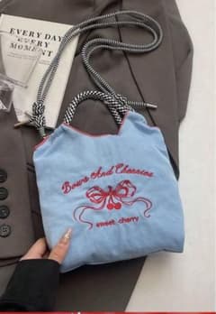 刺繍ショルダーバッグ ブルーのサムネイル