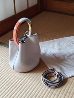 MARNI マルニマーケット ストライプ トートバッグ INDIAN ORANG | Shop 