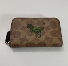 COACHコーチラウンドジップシグネチャーレキシーコインケースミニ財布 