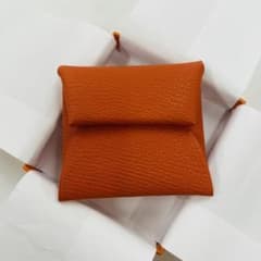 新品 HERMES エルメス コインケース バスティア オレンジ 小物ケース