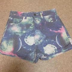 宇宙柄 ハイウエストショーパンのサムネイル