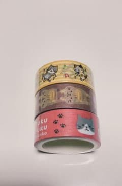 ふくふくにゃんこマスキングテープ3種類のサムネイル