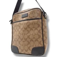 美品 COACH ショルダーバッグ シグネチャー PVC ベージュ F71167