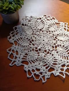 ハンドメイド ドイリー かぎ編み ホワイトのサムネイル