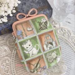 ハンドメイド　がま口カードケースとミニミニポーチ　ユキエモン　クックキャッツ ユキエモンハンドメイドポーチTOYナイトボックス限定色がま口カード