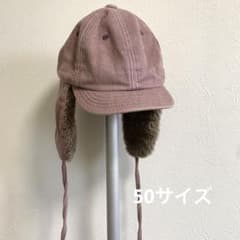 コーデュロイ 耳当て付きキャップ ピンクのサムネイル