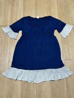 axes femme 半袖 チュニック ネイビー