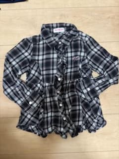 mezzo piano チェック柄長袖シャツ 120cmのサムネイル