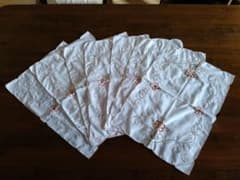 刺繍 ランチョンマット 7枚セット 花柄 ホワイトのサムネイル