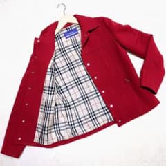 希少】バーバリーブルーレーベル 裏ノバチェック ジャケット ロゴ