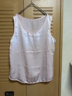 シルク100% サテンタンクトップ ノースリーブ ピンク インナーのサムネイル