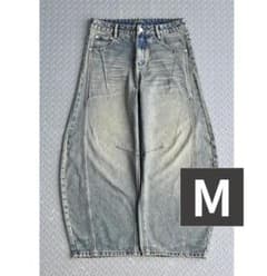 L2090 ウォッシュドステッチバルーンデニム M（lightgreen）地底人