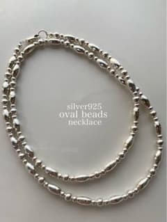 silver シルバー 925 オーバル ビーズ ネックレス 40 45 50 silver シルバー 925 オーバル ビーズ ネックレス 40 45 50 - メルカリ