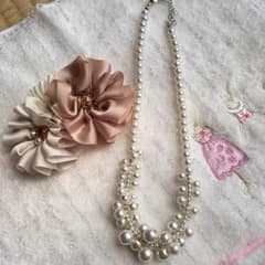 バレッタネックレスセット★結婚式★パーティ★普段使いのサムネイル