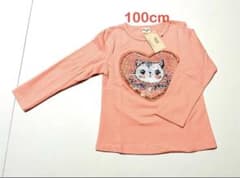 女の子用スパンコールTシャツ,Tシャツ 100cm