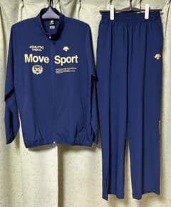 美品MVSP MOVE SPORT ネイビーセットアップ デサント MoveSport セットアップ L 未使用 春夏 薄手 紺 金 - メルカリ