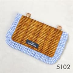 5102 移動ポケット　カゴ風　ブルーチェックのサムネイル