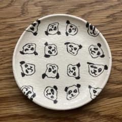 水野智路 皿 陶器 パンダ柄 サイン入りのサムネイル