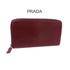 PRADA プラダ ラウンドファスナー 長財布 ワインレッド AB - メルカリ
