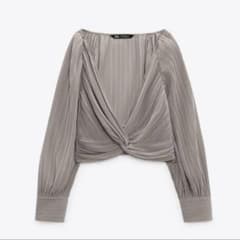 ZARA グレー ドレープブラウス XSのサムネイル