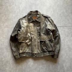 archive grunge a-2 leather jacket gray - メルカリ