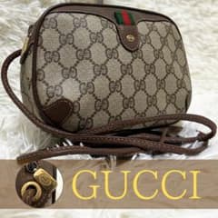 値下げ レア オールドグッチ GG金具 レザー ショルダーバッグ シェリー