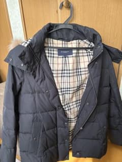 バーバリーロンドン 40 中綿ダウンジャケット ノバチェック フード